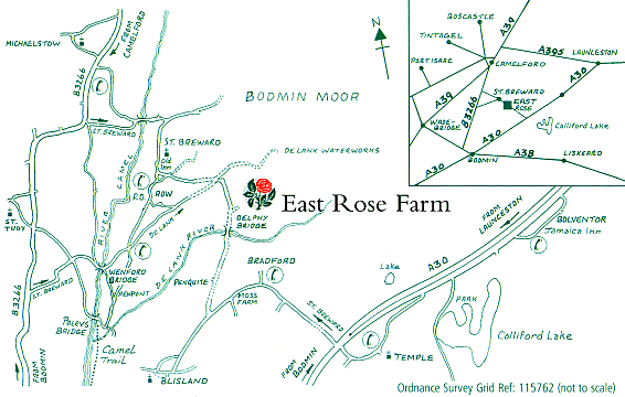 Location Map for East Rose on Bodmin Moor
